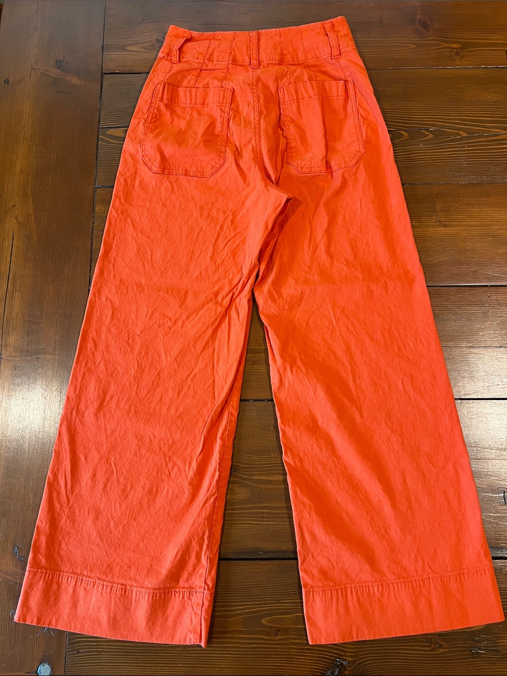 Maeve Anthropologie - The Colette High Waist Wide Leg Orange - Size 26 - Picture 5 of 13